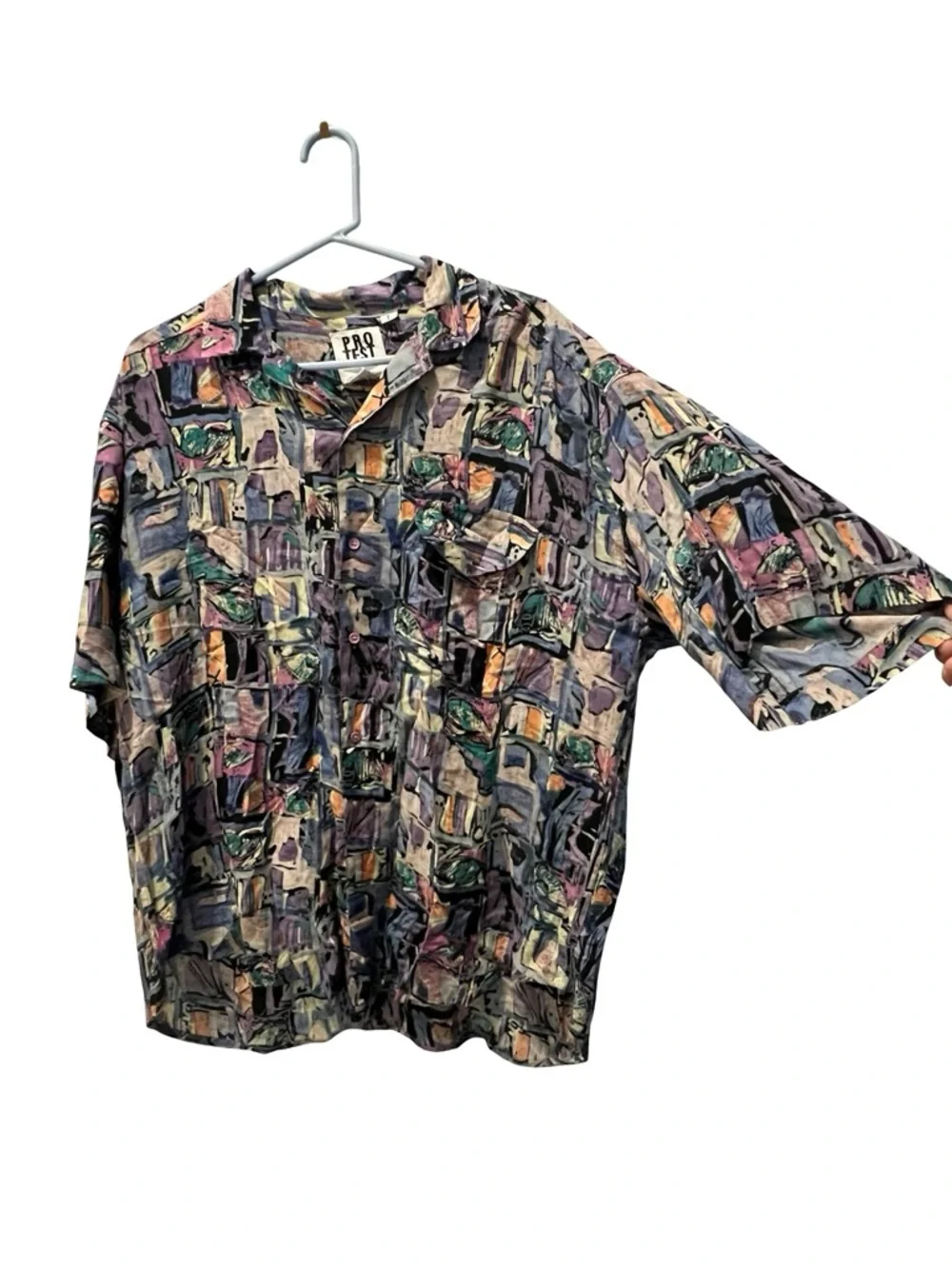 Vintage PROTEST Abstract Print Button Up Shirt | Size L - Picture 2 of 5